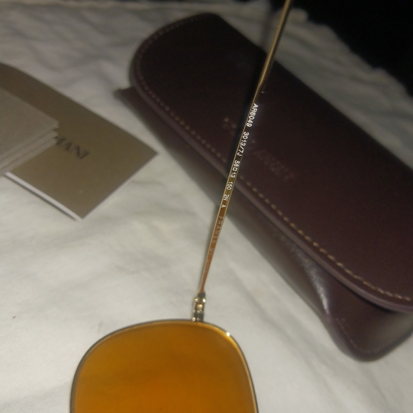 Brand New Giorgio Armani Gold Mirror Orange Aviator Sunglasses